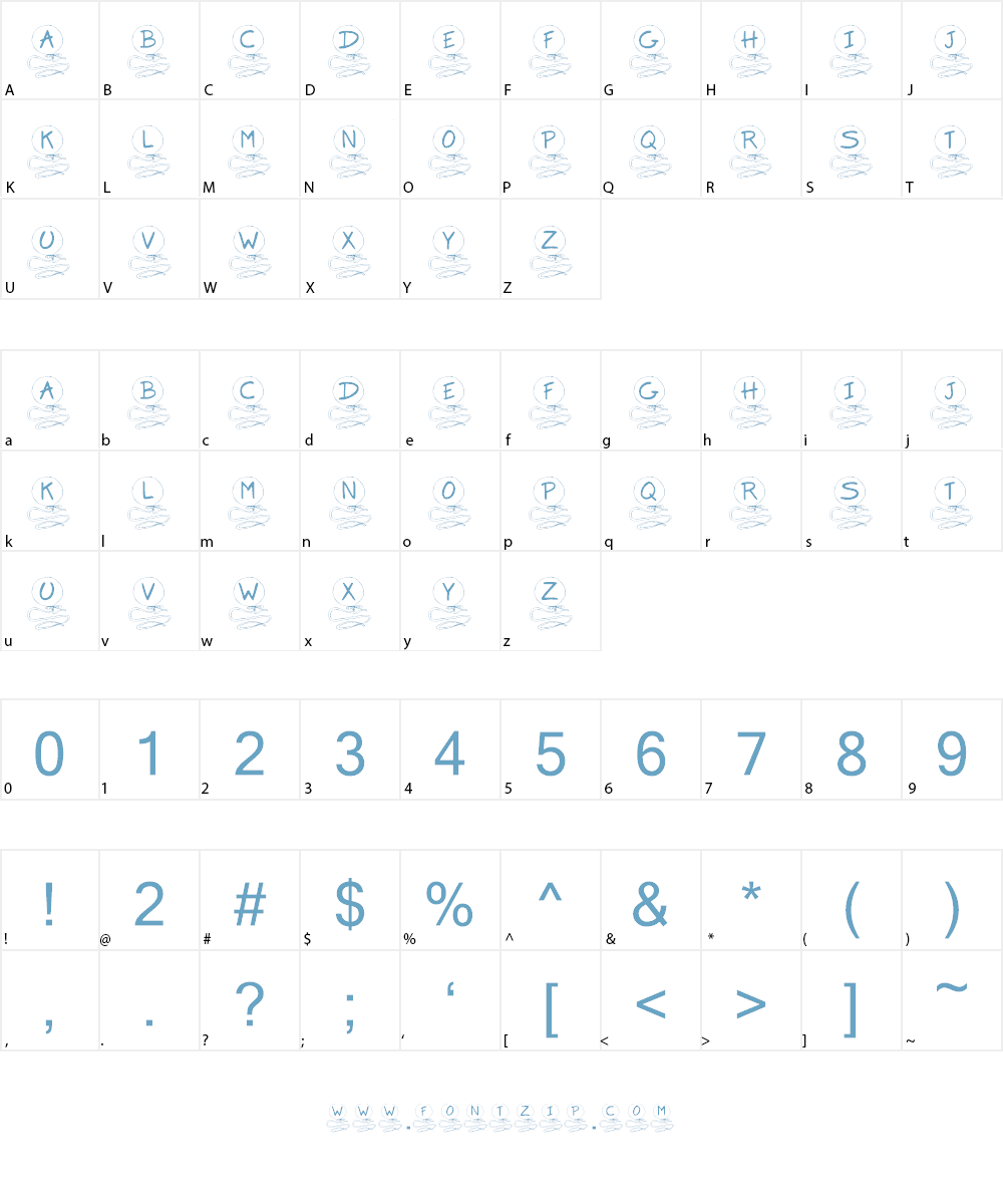KR Balloon Font Character